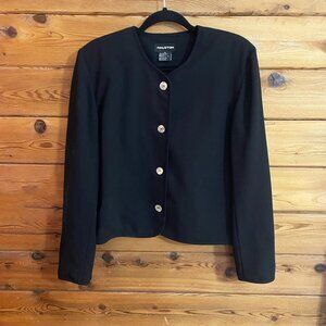 Halston Lined Button Down Blazer Jacket Size 12